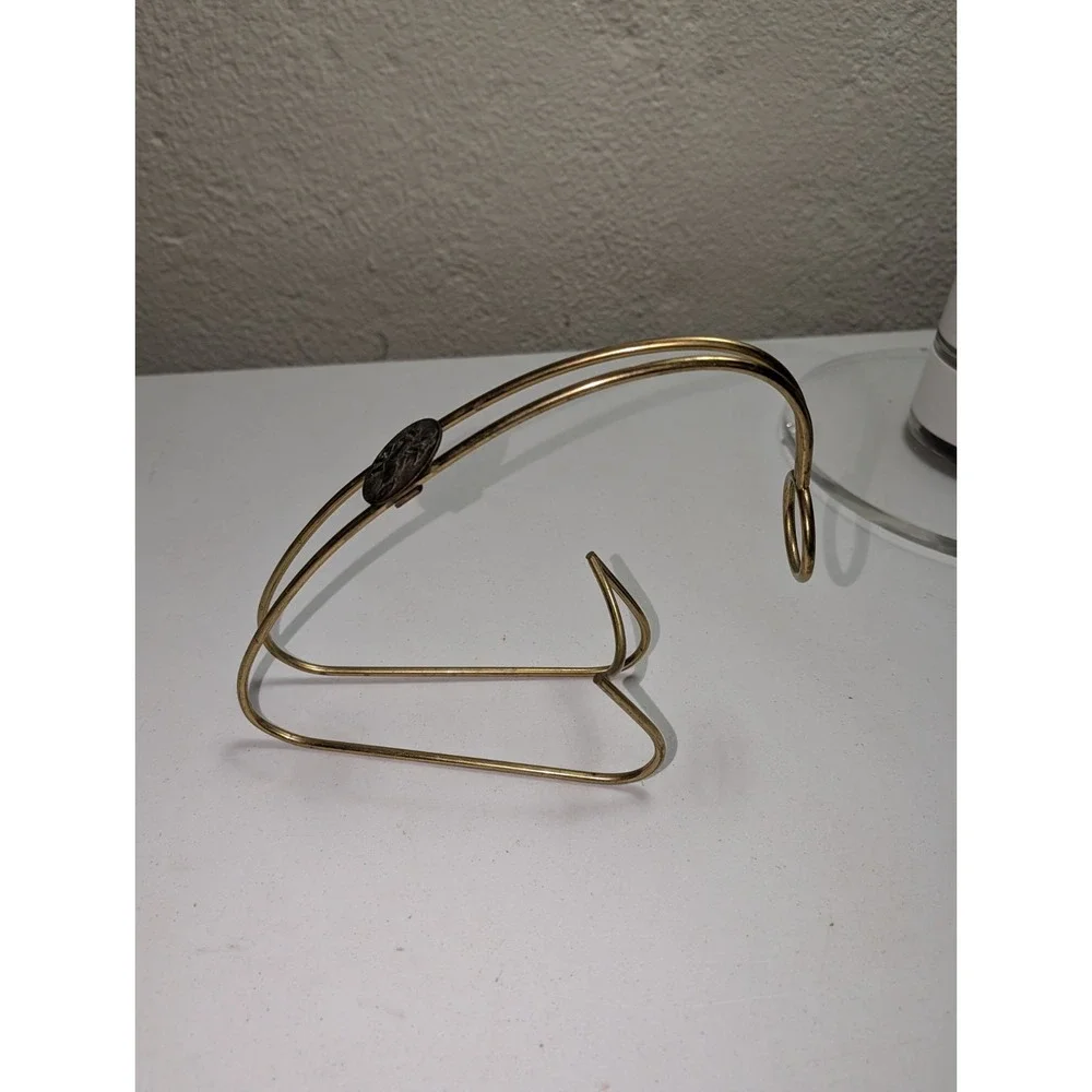 Vintage Brass Wire Wine Caddy Bottle Holder‎ Chariot Emblem Bar Decor